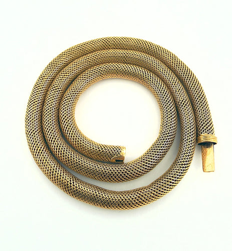 Collier Collier vintage maille tubogas en or 18 carats 58 Facettes