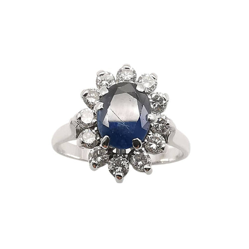 Bague 56 Bague marguerite en or saphir et diamants 58 Facettes
