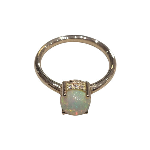 Bague 51 Bague opale et diamant 58 Facettes BOR14
