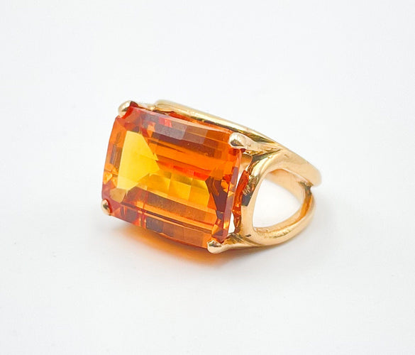 Bague Bague cocktail saphir jaune 58 Facettes