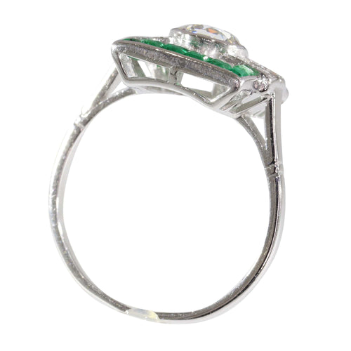 Bague 56 Histoire d'amour des années 1920 : bague de fiançailles Art déco 58 Facettes 17248-0031