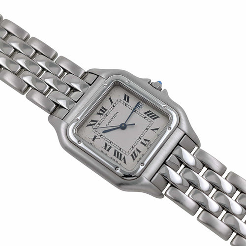 Montre Cartier Panthère 1300 Large model LM GM Figaro Strap Stainless Steel 58 Facettes