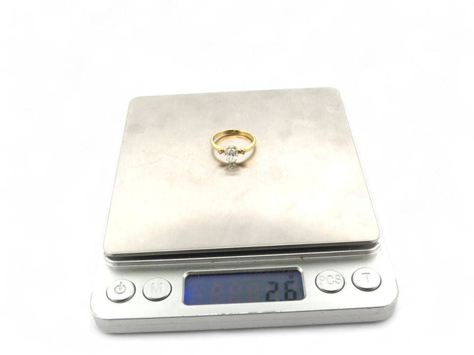 Bague 52 vintage bague solitaire diamant poire 0.79ct t52 brillants en or jaune 18k 58 Facettes 270505