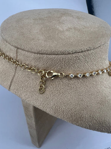 Collier Collier ras du cou en saphir arc-en-ciel et diamant 58 Facettes NECK-461