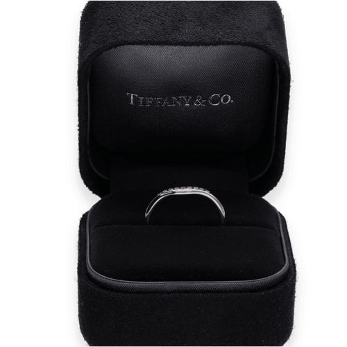 Bague 49 Demi-alliance Tiffany & Co Elsa Peretti en platine avec diamants 0,06 ct F-VVS - Taille 49 58 Facettes FB09446