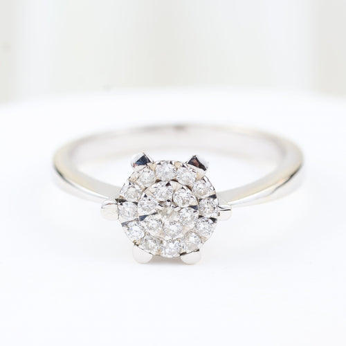 Bague Bague rosette en or blanc 18 carats sertie de diamants taille brillant de 0,28 carat 58 Facettes 159/24K