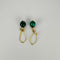 Boucles d'oreilles Boucles d'oreilles vintage en or jaune, boules de malachite verte 58 Facettes 2505019