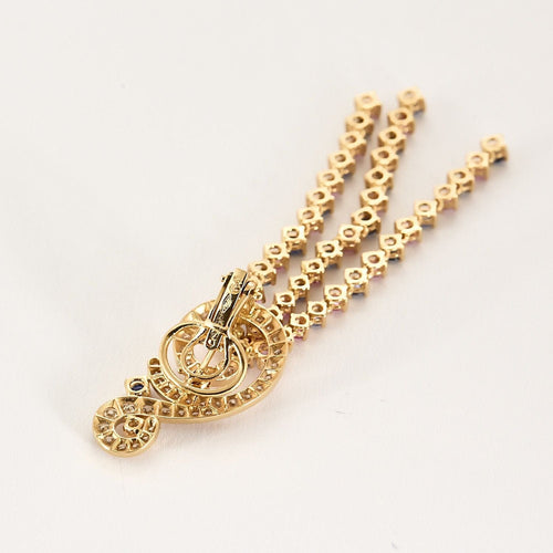 Boucles d'oreilles Boucles d'oreilles or rose, diamants, saphirs 58 Facettes N2984