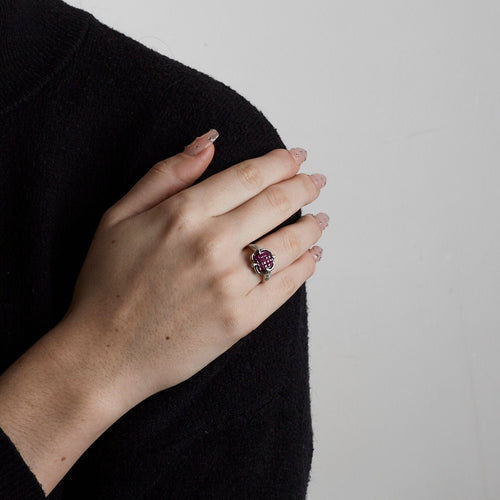 Bague Fantaisiste Diamant & Rubis