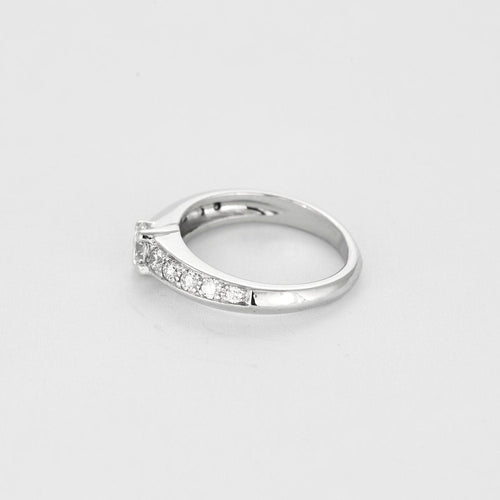 Bague 51.5 Solitaire or blanc diamants 58 Facettes LP1230/11