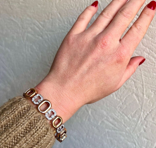 Bracelet Bracelet Rétro - Or 18 Carats, Diamants, années 1940 58 Facettes 485