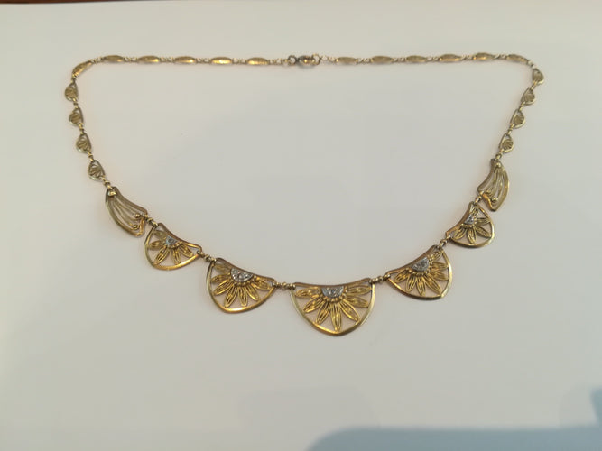 Collier Collier draperie or et diamants 58 Facettes