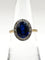 Bague 50.5 Bague Pompadour deux ors ornée d'une pierre bleue et de diamants 58 Facettes