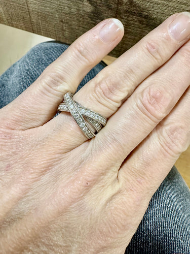 CARTIER - Bague Trinity or blanc diamants