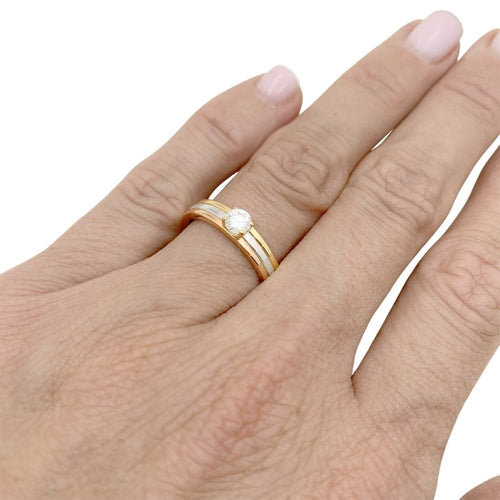 Bague 51 Bague Cartier, "Vendôme Louis Cartier", trois ors, diamant. 58 Facettes 34963