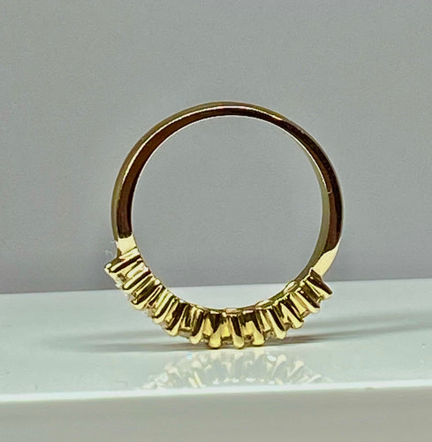 Bague 52 Demi alliance or jaune 6 diamants 58 Facettes AB342