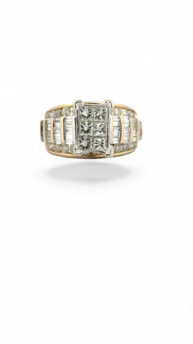 Bague 55 Bague en or bicolore 14 carats et diamants naturels 58 Facettes