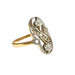 Ring 52 Art Deco designer ring in gold and platinum with diamonds 58 Facettes Q32B