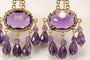 Boucles d'oreilles anciennes en or et améthyste