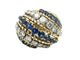 PIAGET. Bague vintage or jaune 18K, saphirs et diamants