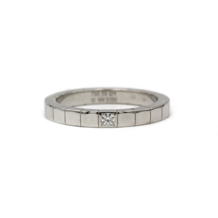 Bague 59 CARTIER - alliance lanière or blanc diamants 58 Facettes 240227R