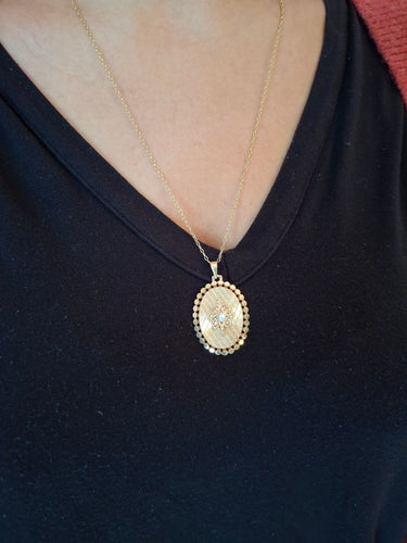 Pendentif Médaillon Photo Or rose et Perle 58 Facettes