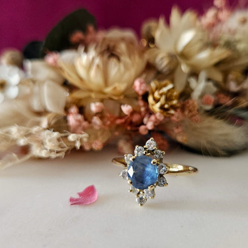 Bague Bague Marguerite or jaune saphir diamants 58 Facettes MG137