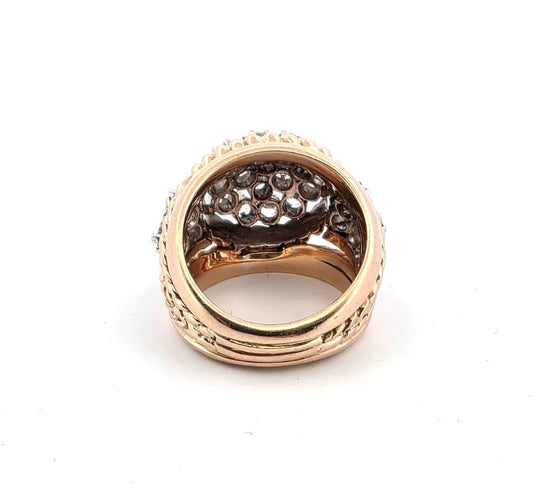 Bague 54 Bague en or jaune massif avec diamants 58 Facettes