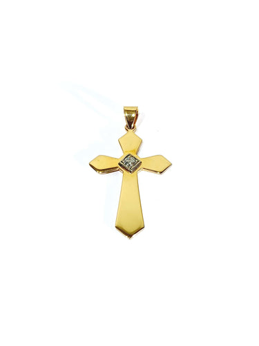 Pendenti Croix Or Rose Diamant