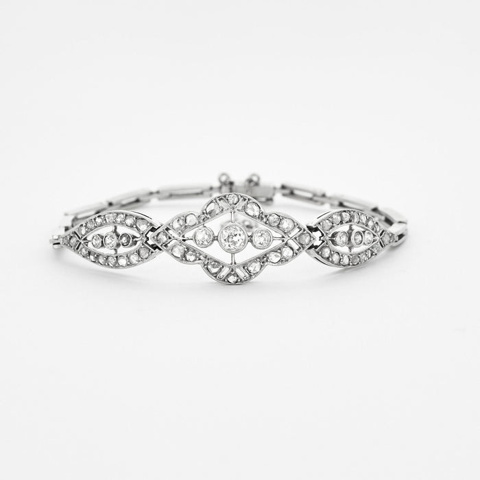 Bracelet en or gris avec diamants