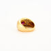 Bague 54 Bague or jaune deux rubis poire etdiamants 58 Facettes