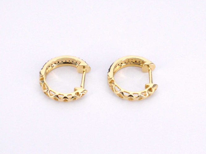 Boucles d'oreilles Boucles d'oreilles en or avec diamant noir 58 Facettes 2228