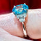 Bague 53 Bague zircon bleu naturel diamants 58 Facettes 7850 A