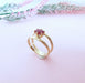 Ring 57.5 Ruby Solitaire Ring Yellow Gold 58 Facettes AA 1642