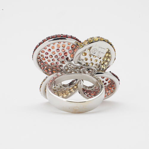 Bague Bagues saphirs jaunes et oranges 58 Facettes