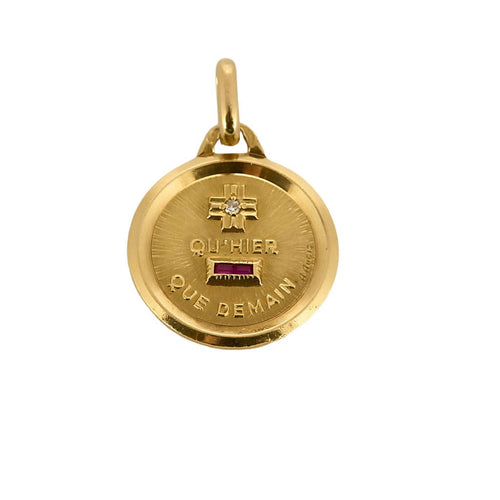 Pendentif AUGIS - Médaille sentimental en or jaune 58 Facettes HAV0689