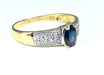 Bague 59 Bague jonc bandeau or jaune saphir 28 diamants 58 Facettes AB374