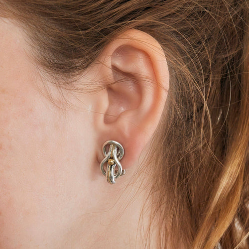 Boucles d'oreilles ZOLOTAS-Boucles d'oreilles clips argent et or vintage 58 Facettes