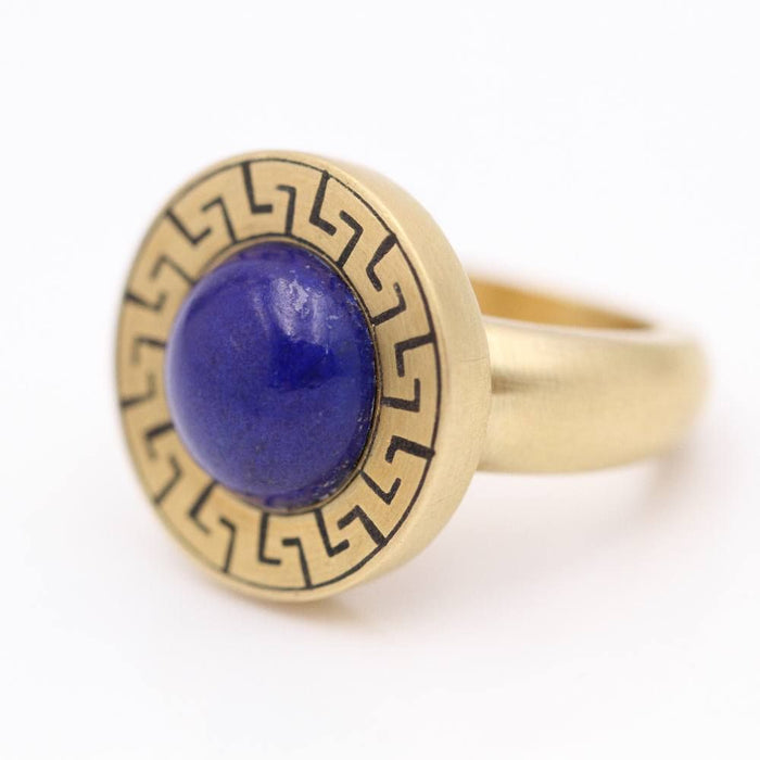 Bague en or AZTECA avec lapis-lazuli