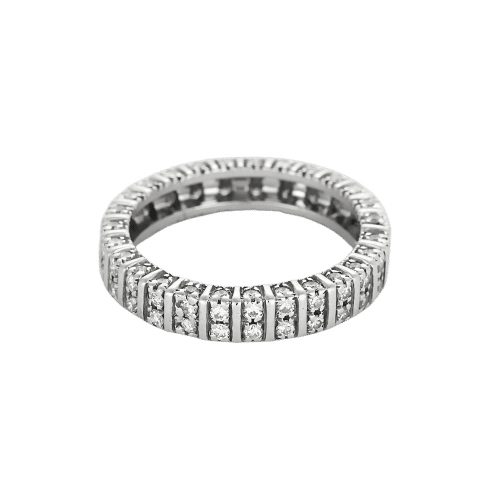 Alliance Roue de Diamants or blanc