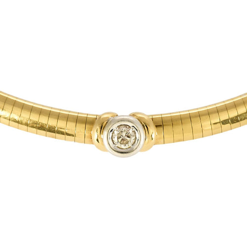 Collier Collier ras de cou en or jaune, or blanc et diamant 58 Facettes LIS2501