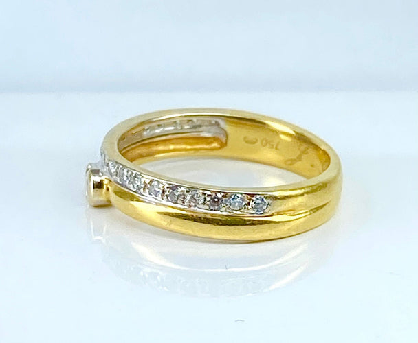 Bague 54 Bague solitaire / alliance or et diamants 58 Facettes AB637