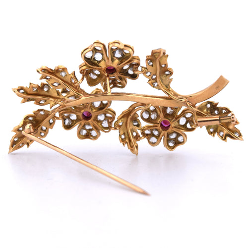 Broche Broche vintage avec rubis et diamants brillants 58 Facettes
