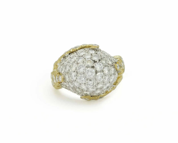 Bague Bague en or jaune et blanc sertie de diamants de 3,00 ct 58 Facettes 7246