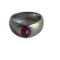 Bague 56 Bague jonc platine rubis birman cabochon 58 Facettes