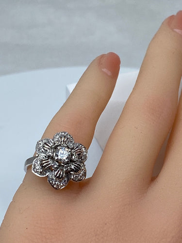 Bague 48 Bague Fleur Diamants 58 Facettes AB69
