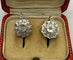 Boucles d'oreilles Dormeuses anciennes or jaune, platine, diamants 58 Facettes