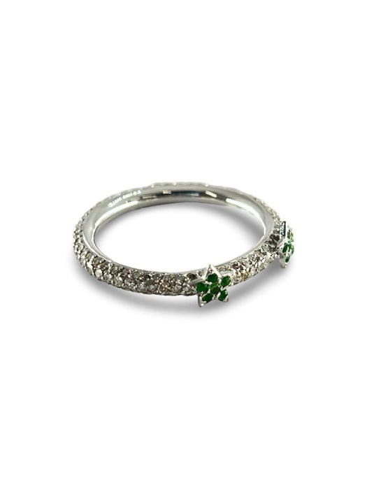 Bague 51 Bague alliance or et grenats verts 0,80 ct 58 Facettes