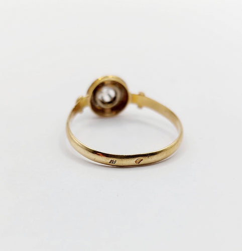 Bague 54 Bague solitaire art deco or jaune 18k diamant taille ancienne 58 Facettes A05903