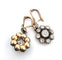 Boucles d'oreilles Boucles d'oreilles basses en or jaune et argent avec diamants 58 Facettes